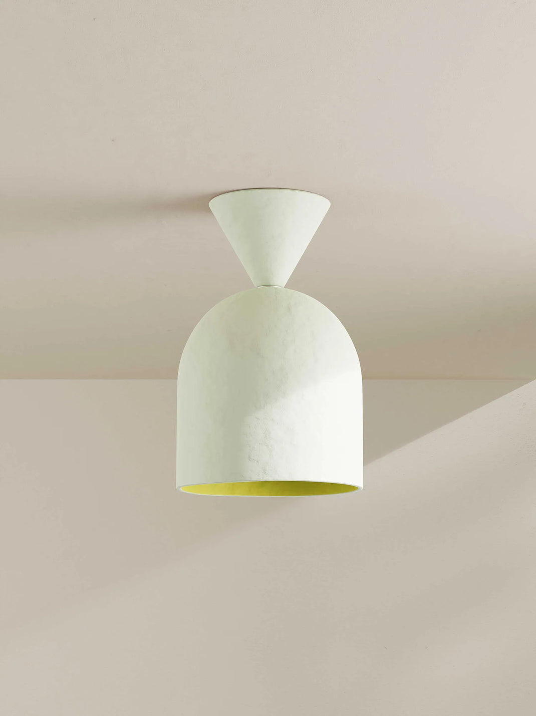 Ceiling light fixture on a neutral background