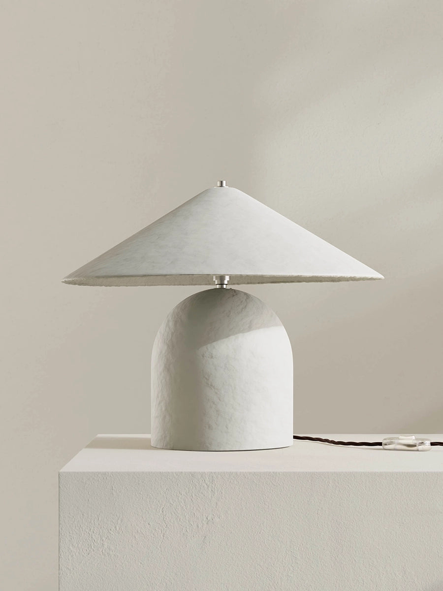 White table lamp on a neutral background